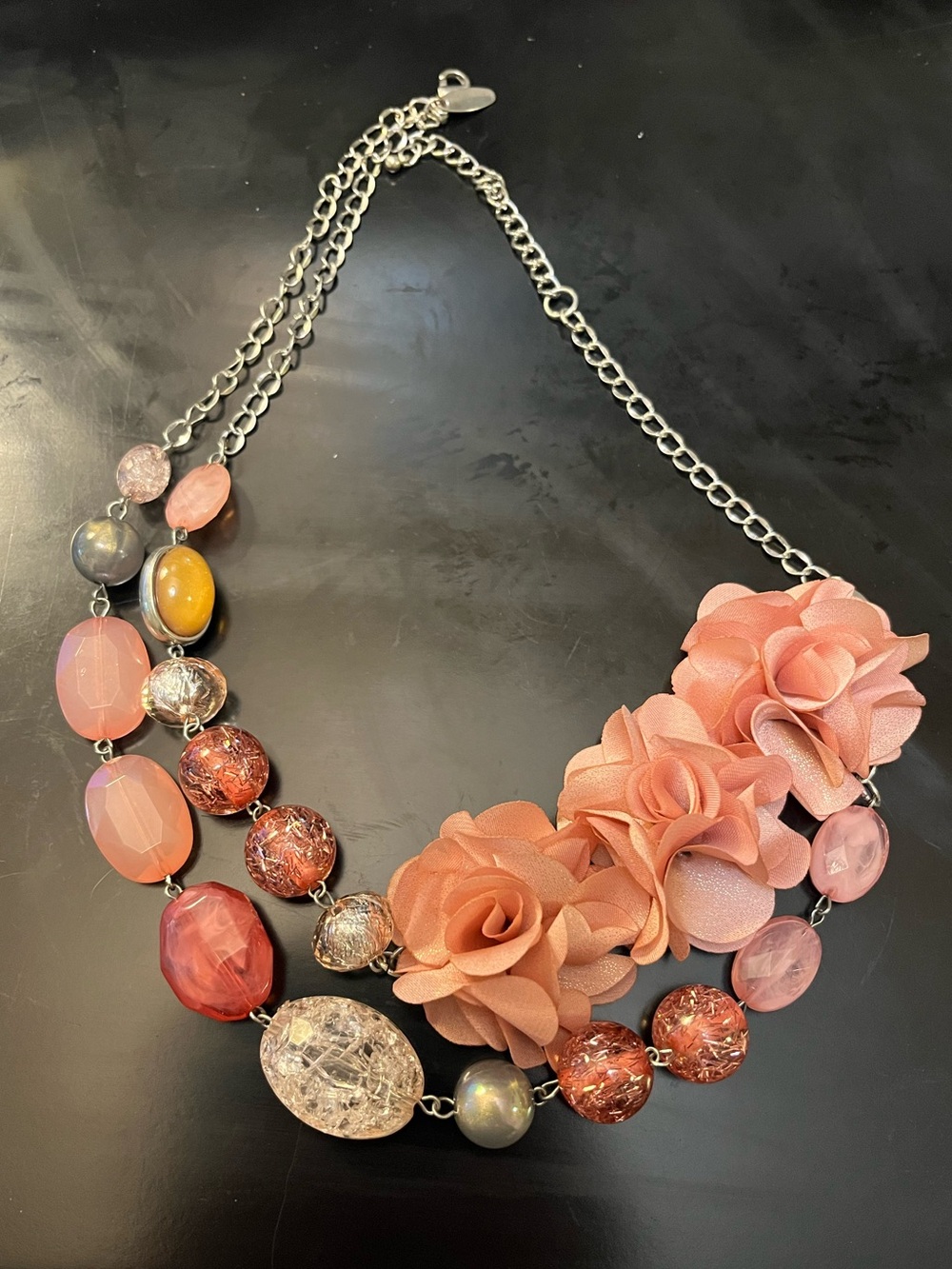 Floral Pink Statement Necklace - Women Jewelry